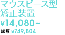 マウスピース型矯正装置 ¥14,080〜 総額¥749,804